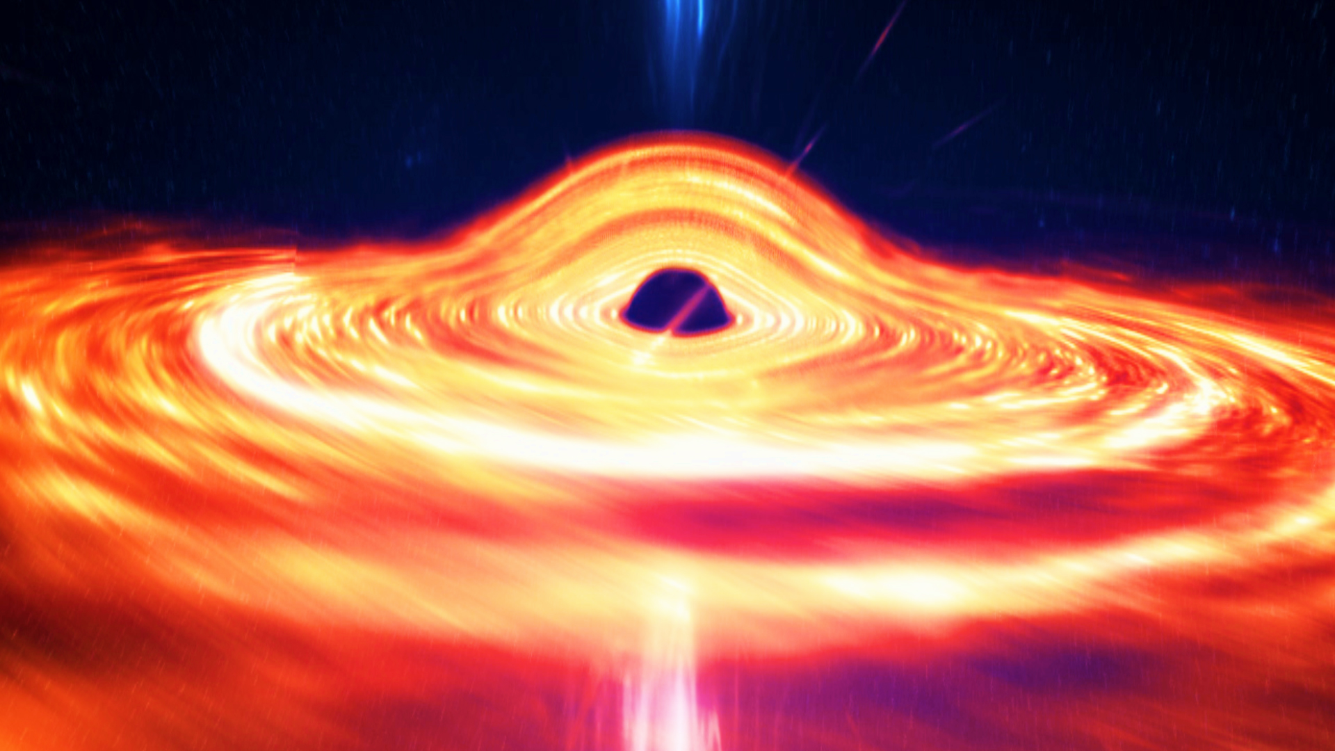 Colored illustration of a black hole