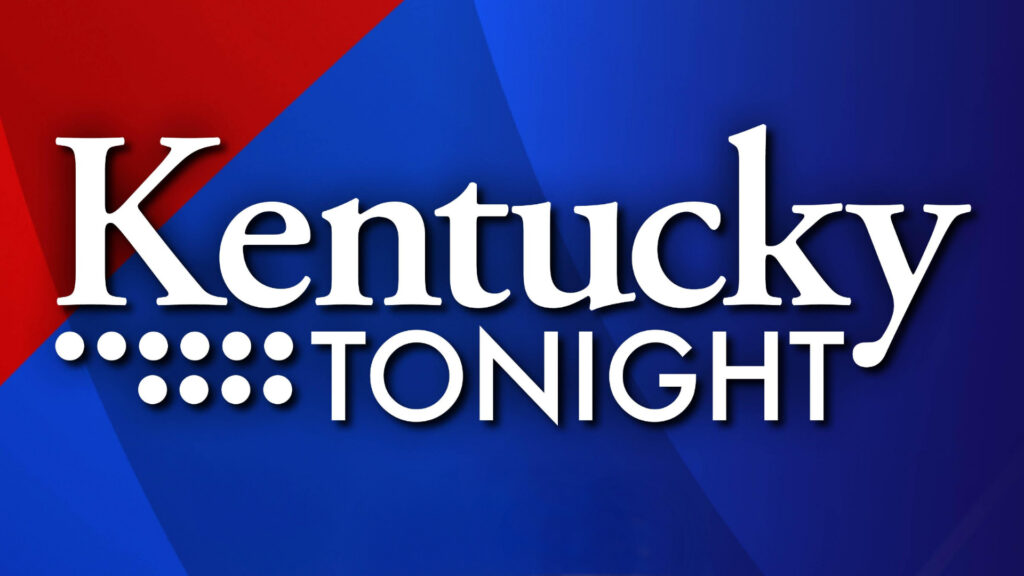 The Kentucky Tonight logo in white on a red and blue background
