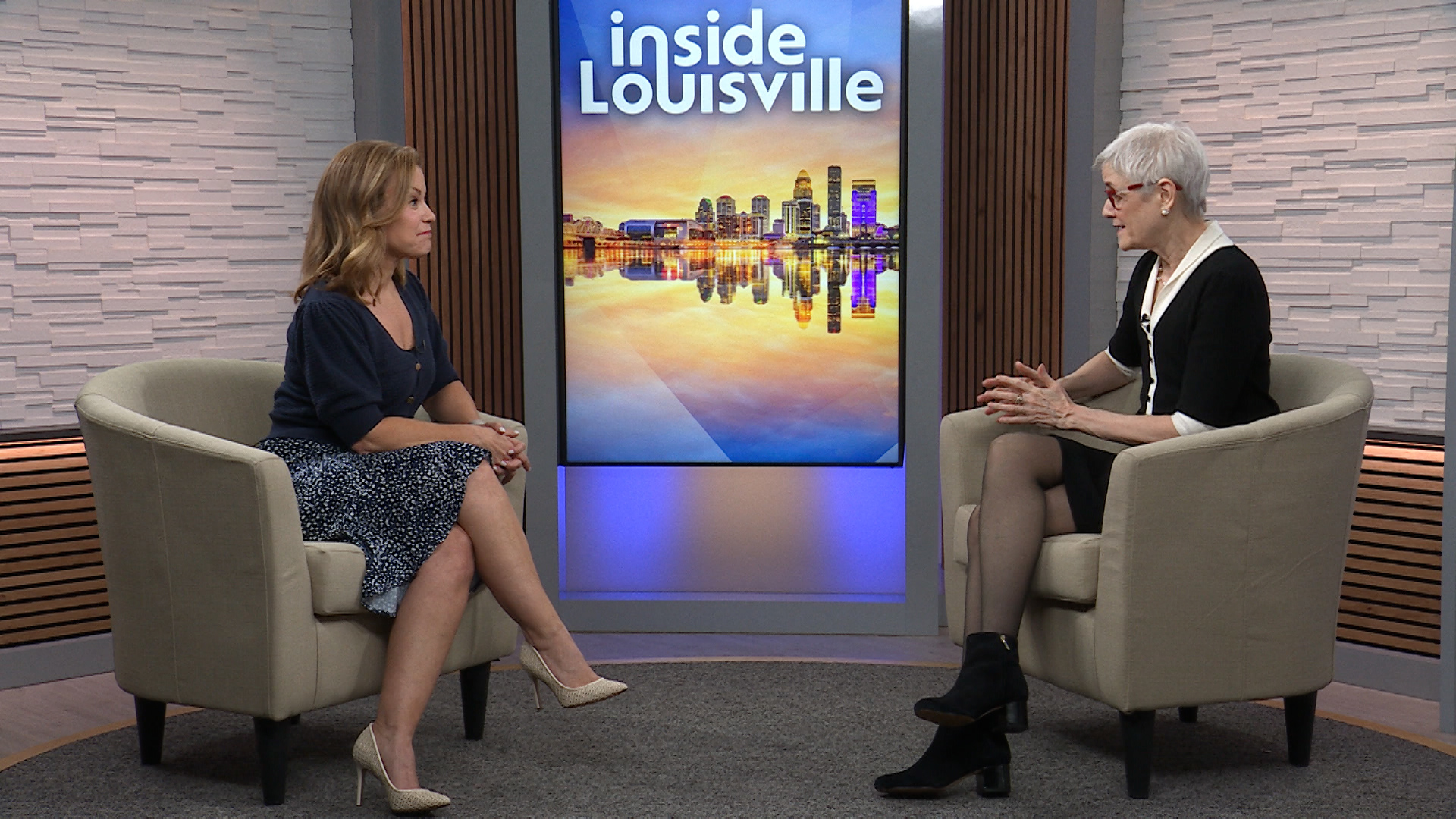 Kelsey Starks with rep from GSE on Inside Louisville set