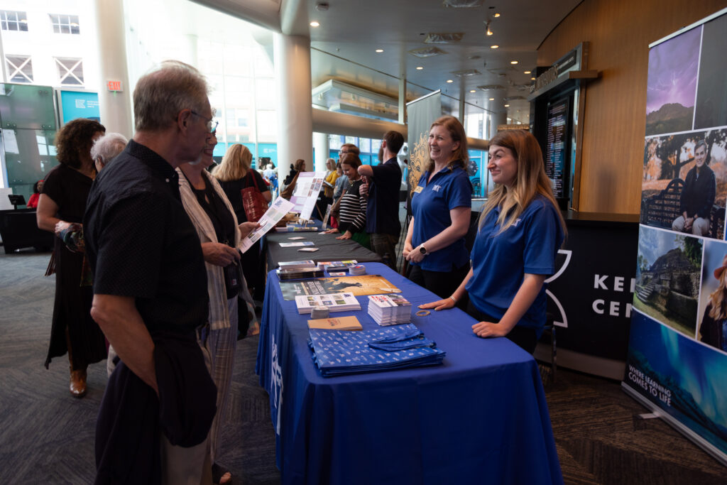 Attendees visiting the KET booth at KET's Louisville event.