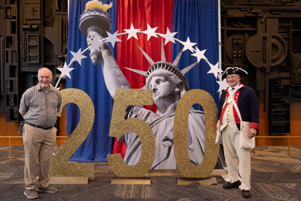 Guests posing with themed decor at KET's Louisville event.