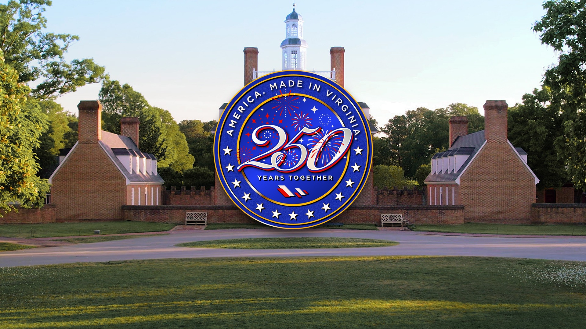 program logo over photo of colonial williamsburg
