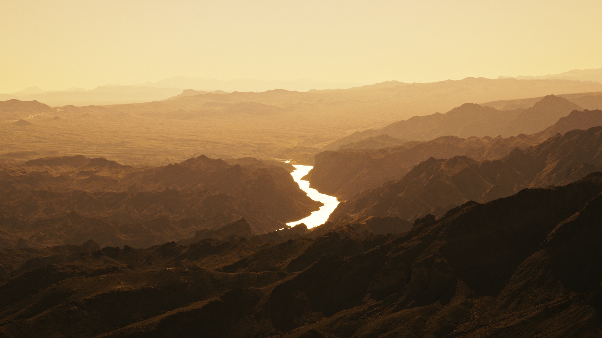 Colorado River flows through Mojave Desert