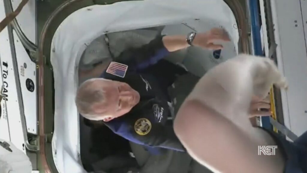 Astronaut John Shoffner on the International Space Station.