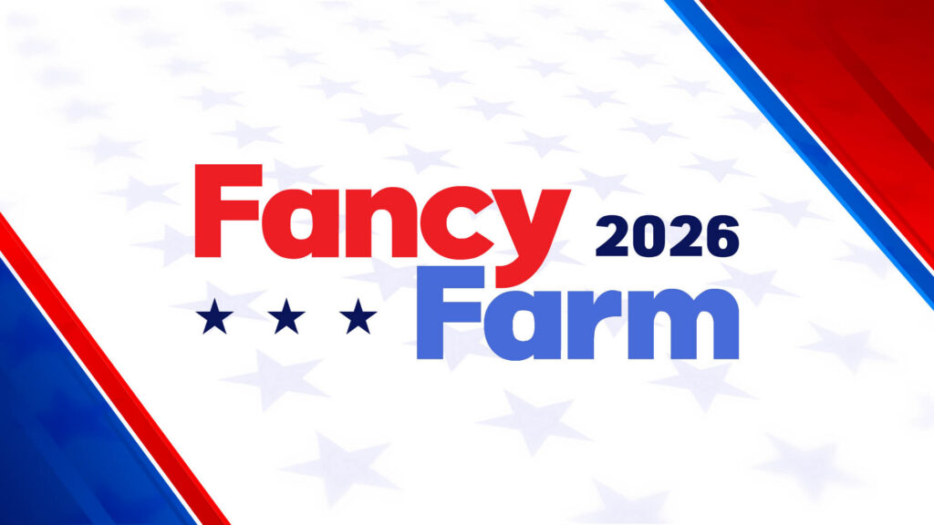 Fancy Farm 2026 title treatment in red, white and blue