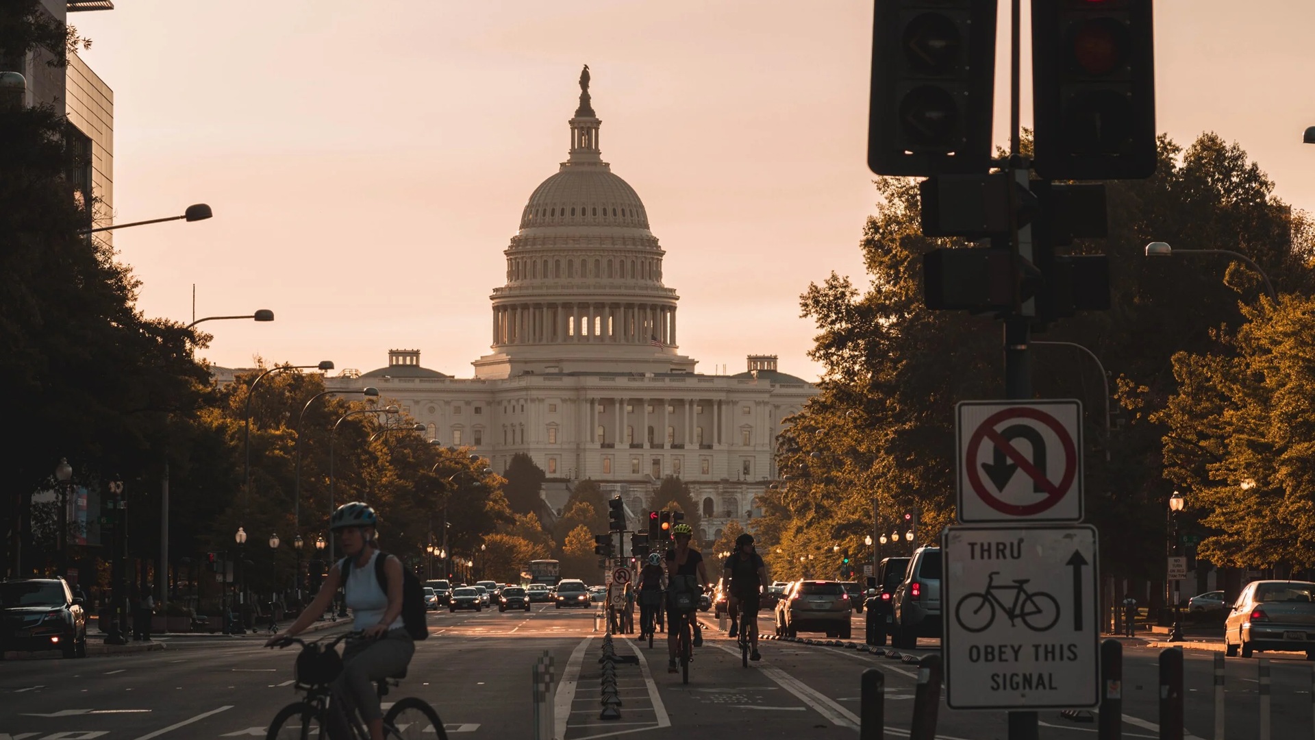 US Capitol as seen from street in DC