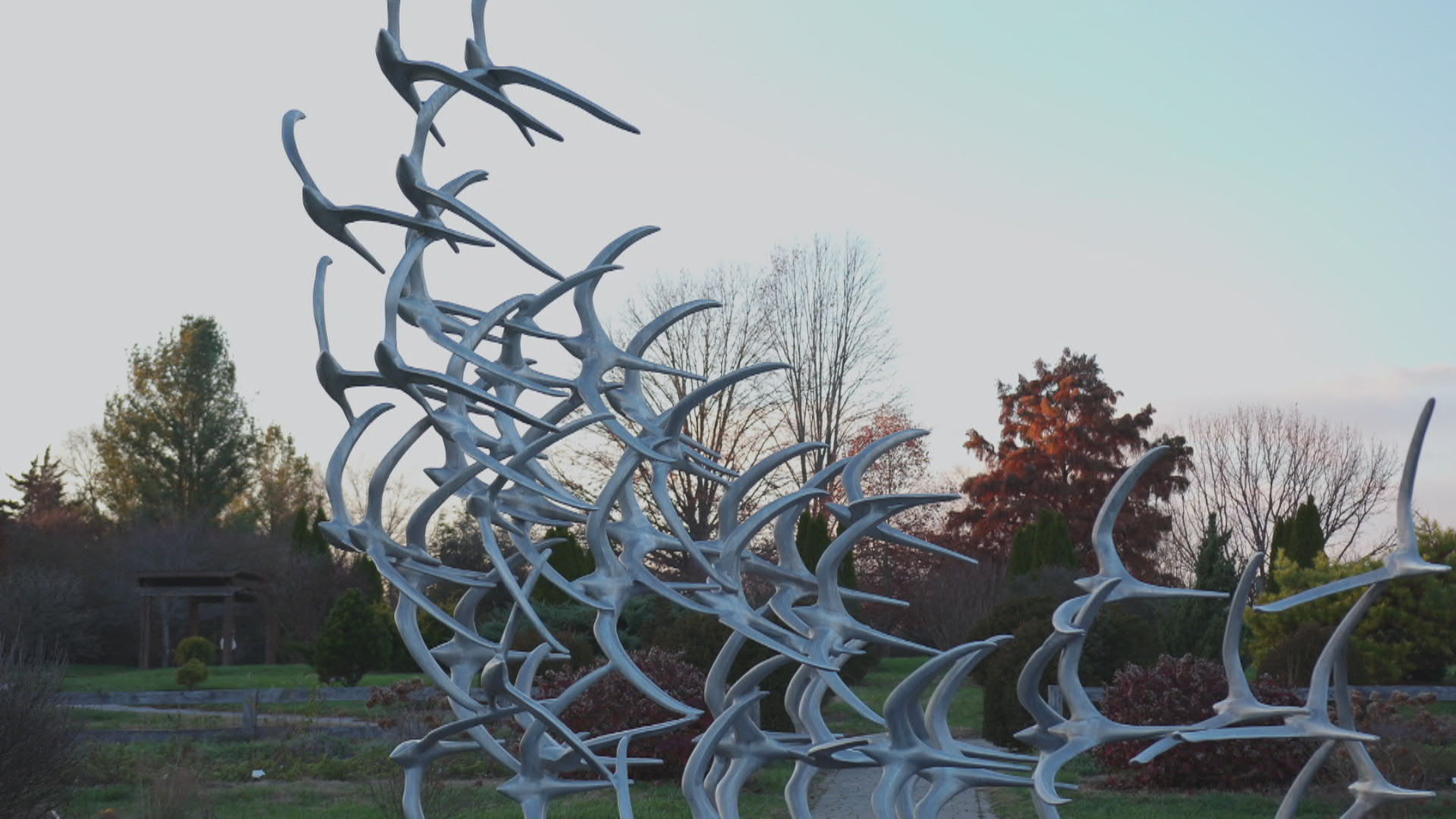 A sculpture in Lexington honoring the 49 victims of a plane crash in the city on Aug. 27, 2006.