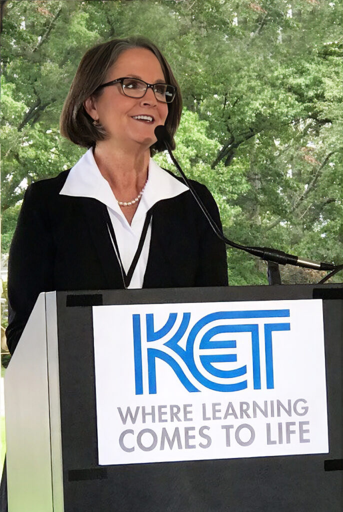 Shae Hopkins, KET Executive Director and CEO at podium