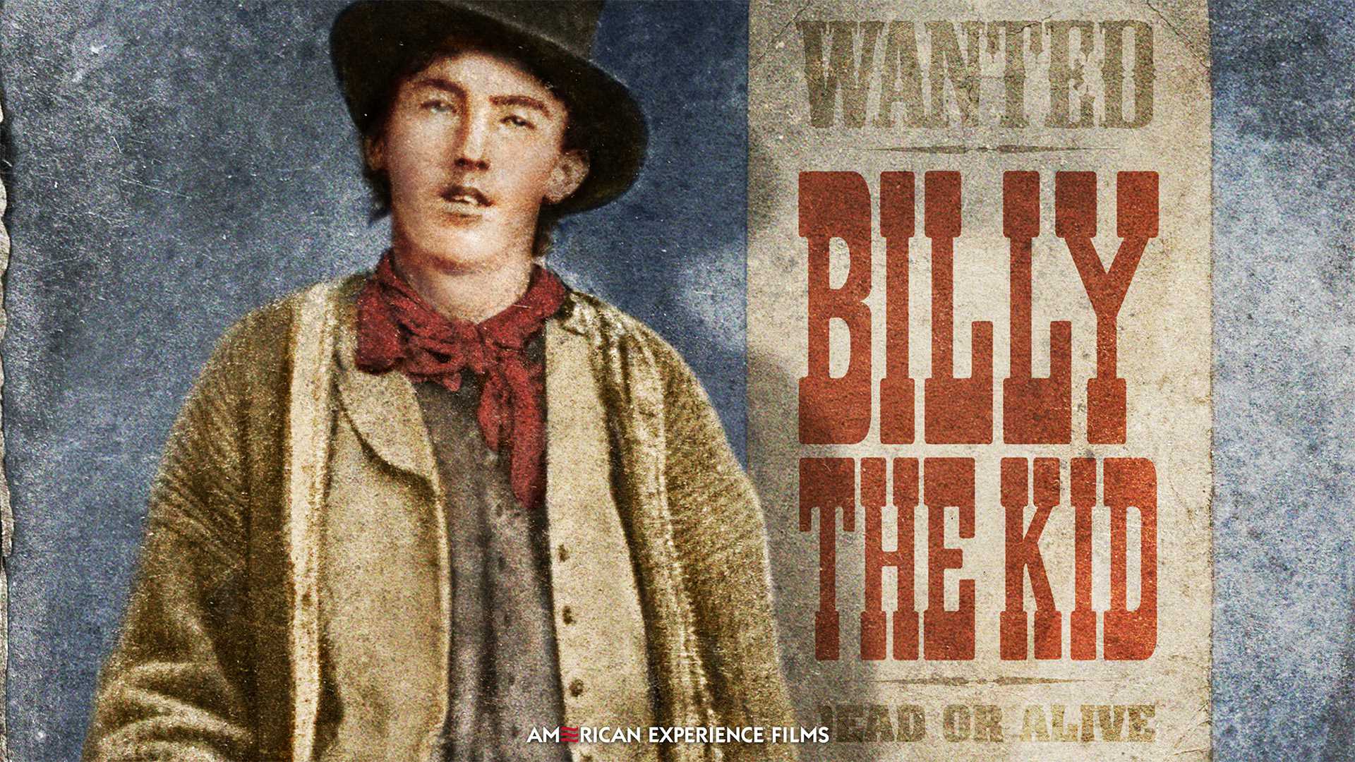 Colorized photo of Billy the Kid with Wanted: Billy the Kid written next to it