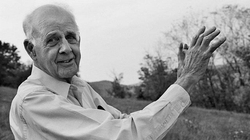 Moyers & Company Wendell Berry Black and White image Outside