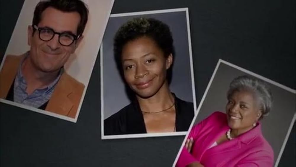 photos of Ty Burrell, Kara Walker, and Donna Brazile arranged like a scrapbook